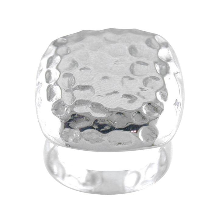 Silver-tone Hammered Ring