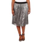Project Runway Solid Knit Pleated Skirt Plus