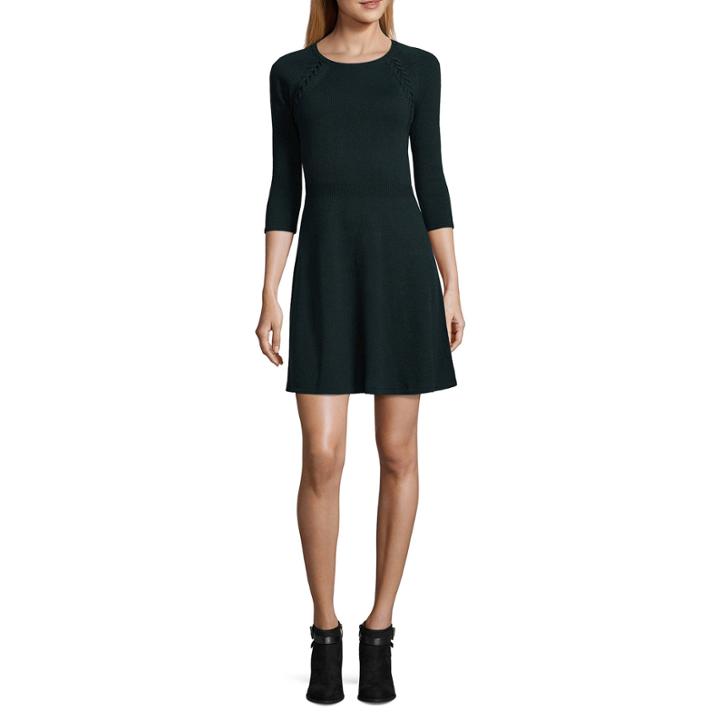 By & By Embellished Long Sleeve Sweater Dress-juniors