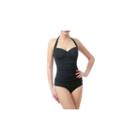 Phsitic Women's Upf 50+ One Piece Halter Swimsuit Plus