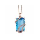 Grand Sample Sale By Le Vian Ocean Blue Topaz & 1/5 Ct. T.w. Vanilla Diamonds In 14k Strawberry Gold Pendant Necklace