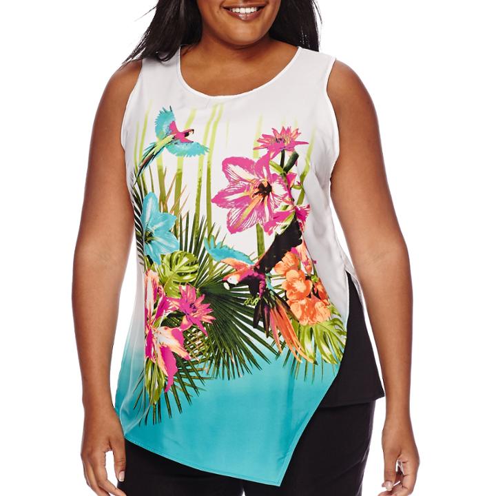Worthington Layered Blocked Tank Top - Plus