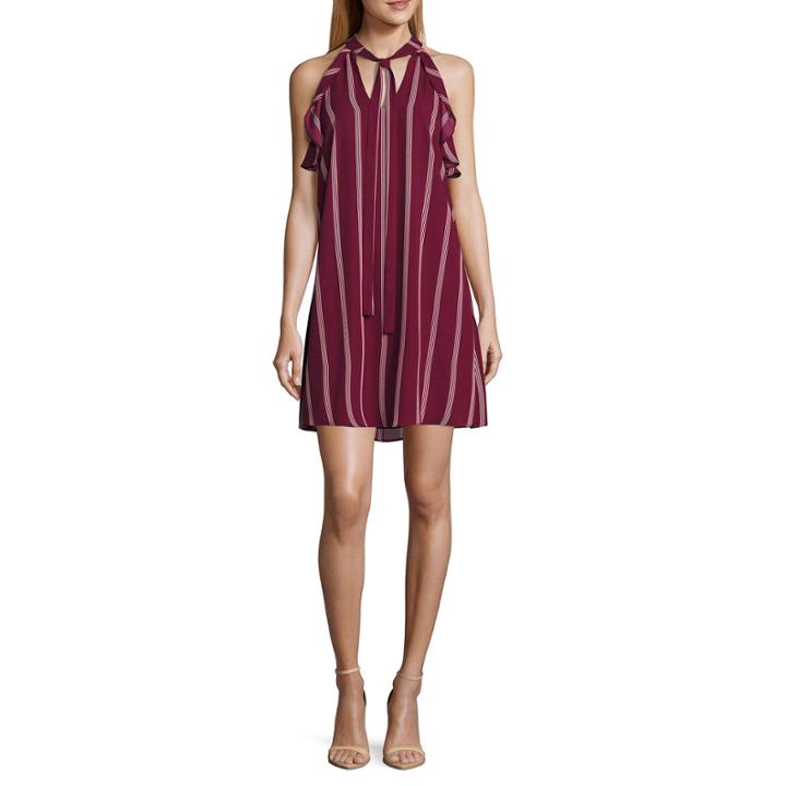 City Triangle Sleeveless Stripe A-line Dress-juniors