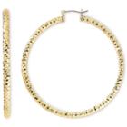 Monet Gold-tone Large Diamond-cut Hoop Earrings