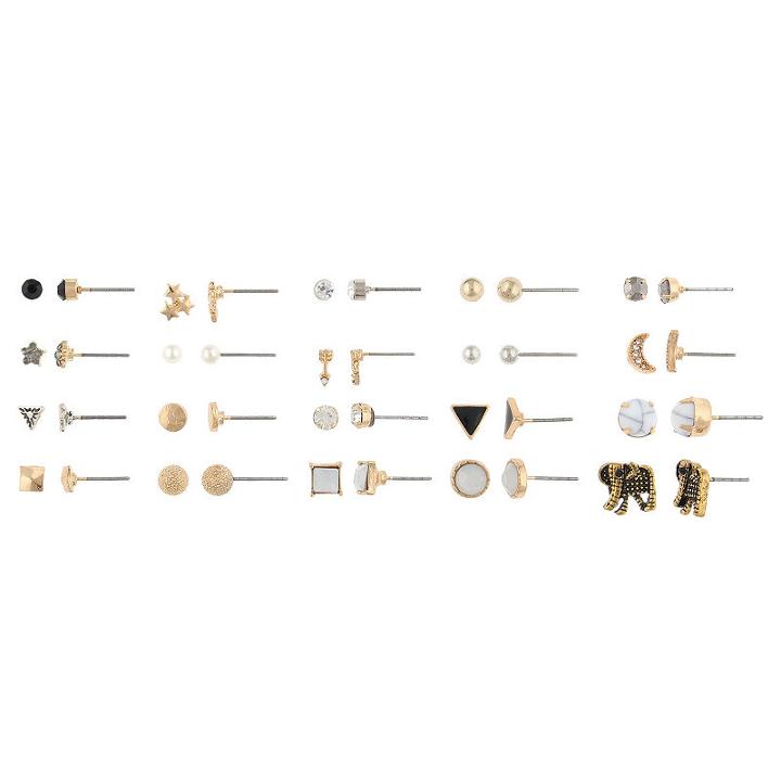Decree Clear Round Earring Sets