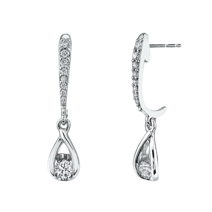 Sirena 1/3 Ct. T.w. White Diamond 14k Gold Drop Earrings
