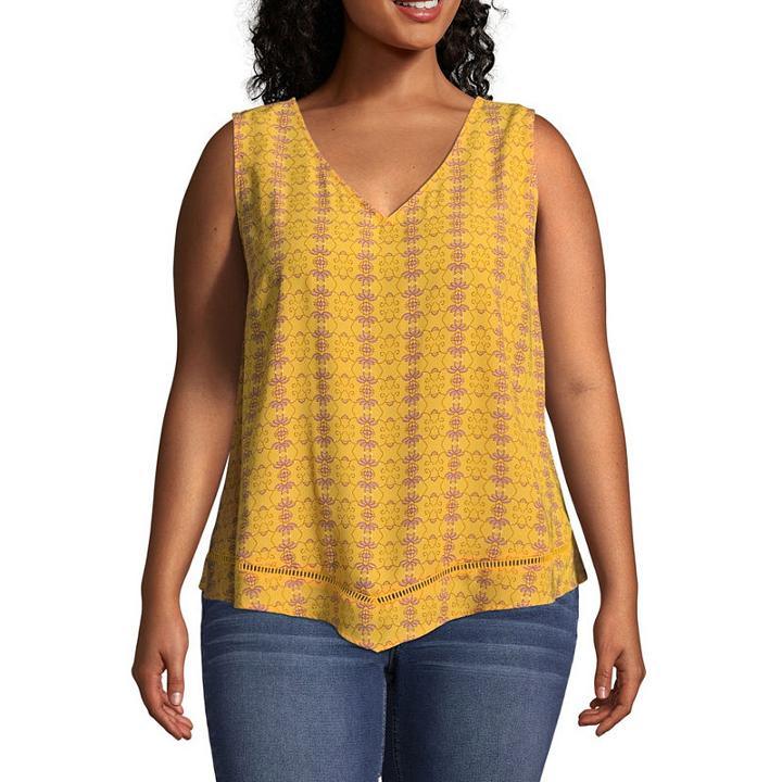 A.n.a Woven Printed Tank Top - Plus
