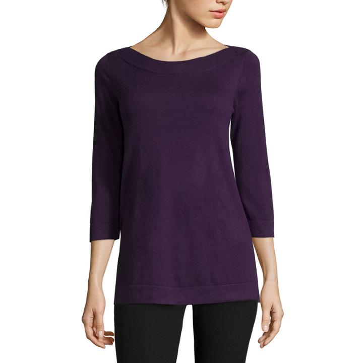 Worthington 3/4-sleeve Boatneck Pullover Sweater - Tall
