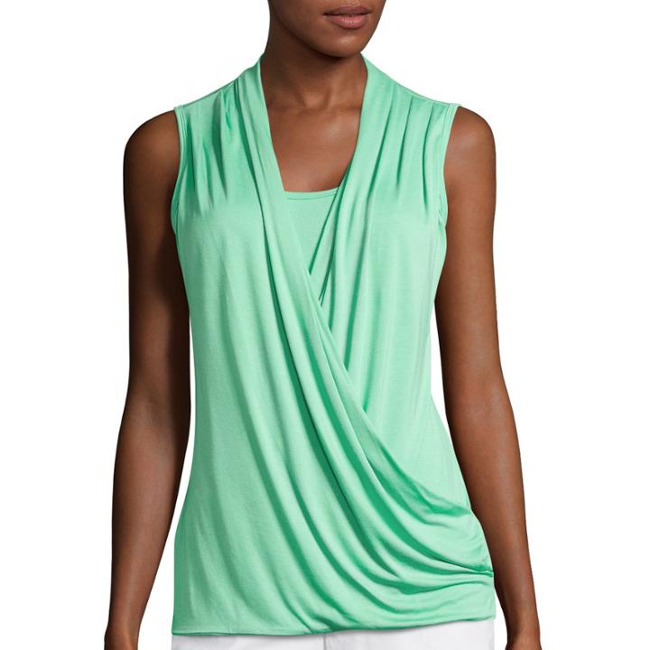 Liz Claiborne Crossover Wrap Tank Top