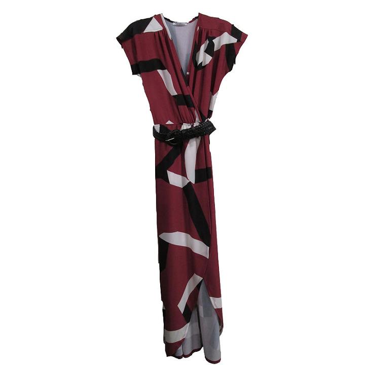 Stilletto's S/s Faux Wrap Maxi With Slit