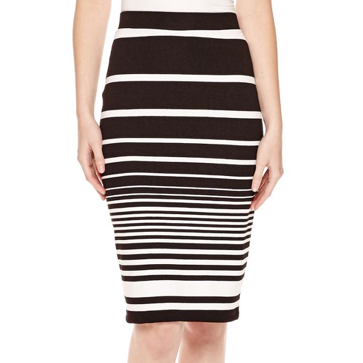 Liz Claiborne Textured Striped Midi Pencil Skirt - Tall