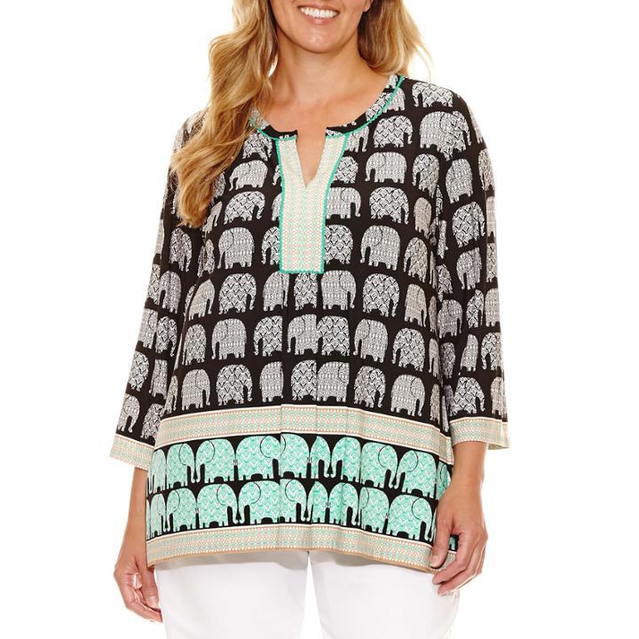 Lark Lane Safari Style Tunic Top-plus