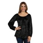 24/7 Comfort Apparel Taormina Velvet Tunic Top