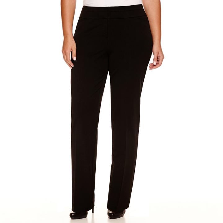 Worthington Wide-waistband Slim-leg Pants - Plus