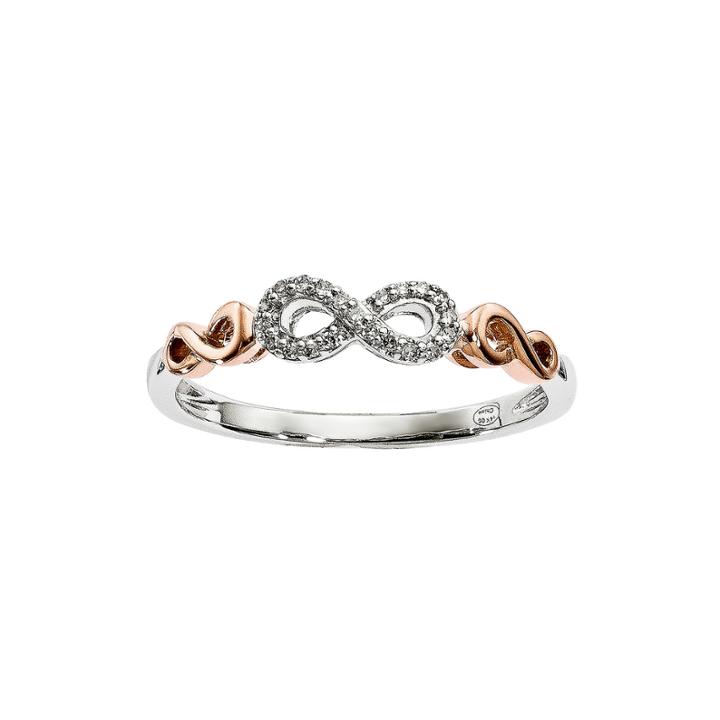 Diamond Accent 14k White And Rose Gold Infinity Symbol Ring