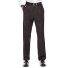 Steve Harvey Brown Shantung Pleated Pants