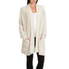 Larry Levine Long Sleeve French Terry Fleece Drape Cardigan