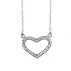 Diamonart Womens 1/3 Ct. T.w. Lab Created White Cubic Zirconia Heart Pendant Necklace