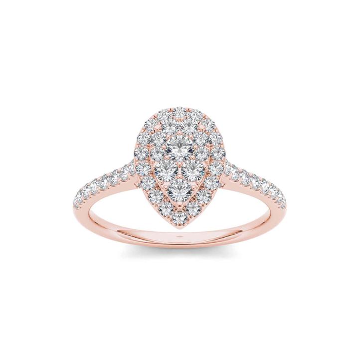 3/4 Ct. T.w. Diamond 10k Rose Gold Pear-shaped Engagement Ring
