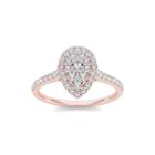 3/4 Ct. T.w. Diamond 10k Rose Gold Pear-shaped Engagement Ring