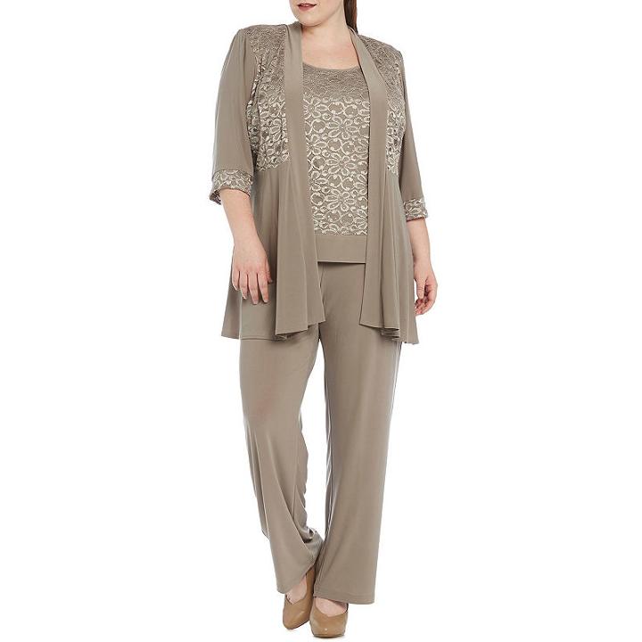 R & M Richards Mock 2-pack Pant Set-plus