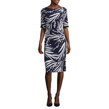 Connected Apparel Elbow Sleeve Sheath Dress