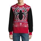 Novelty Season Crew Neck Long Sleeve Spiderman Pullover Sweater