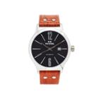 Tw Steel Mens Brown And Black Slim Automatic Strap Watch