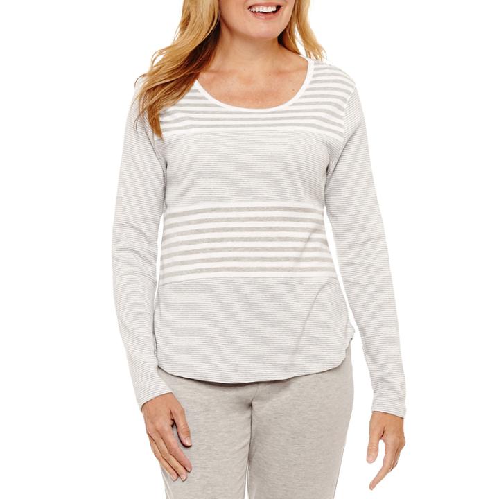 Silverwear Long Sleeve Crew Neck T-shirt-womens Petites