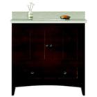 36-in. W Floor Mount Walnut Vanity Set For 1 Holedrilling Beige Top Biscuit Um Sink