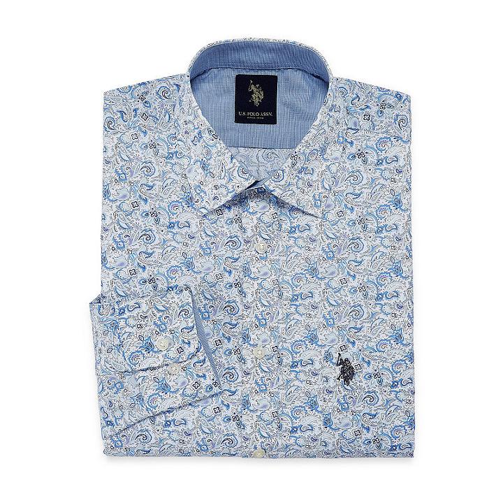 U.s. Polo Assn. Dress Shirt Long Sleeve Paisley Dress Shirt