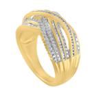 Womens 1/2 Ct. T.w. Genuine Diamond White 14k Gold Over Silver Cocktail Ring