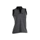 Dizzy Sleeveless Plus Sleeveless Stripe Jacquard Polo Shirt Plus