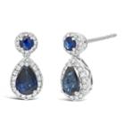 1/4 Ct. T.w. Genuine Blue Sapphire 14mm Pear Stud Earrings