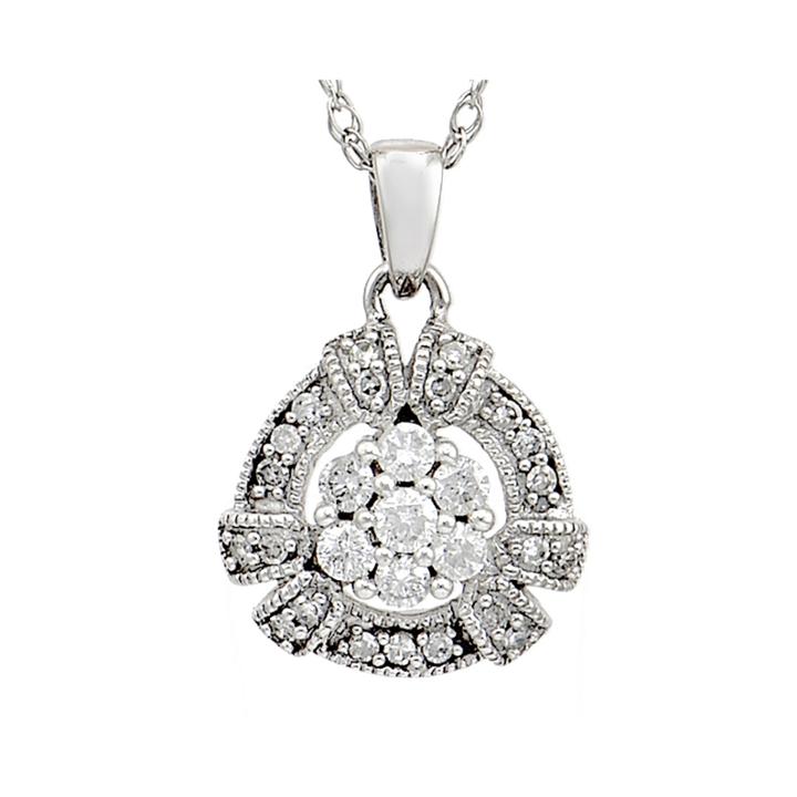 Limited Quantities 1/3 Ct. T.w. Diamond 14k White Gold Pendant Necklace