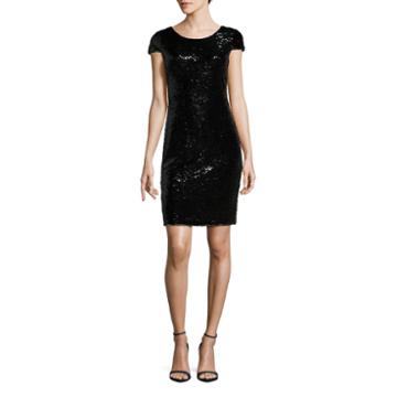 Renn Short Sleeve Sequin Sheath Dress
