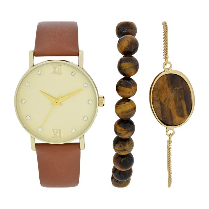 Womens Brown Watch Boxed Set-wac5270jc