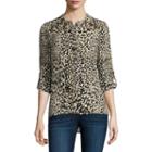 A.n.a Long-sleeve Shirred-shoulder Tab Up Popover Top