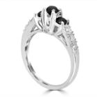 Love Lives Forever Womens 1 Ct. T.w. Genuine Diamond Black 3-stone Ring