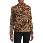Liz Claiborne Signature Collection Long Sleeve Woven Animal Blouse