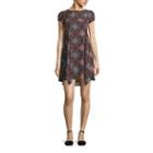Trixxi Short Sleeve Skater Dress-juniors
