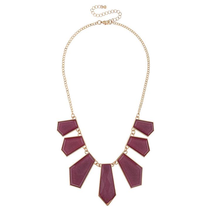 Mixit Womens Purple Statement Necklace