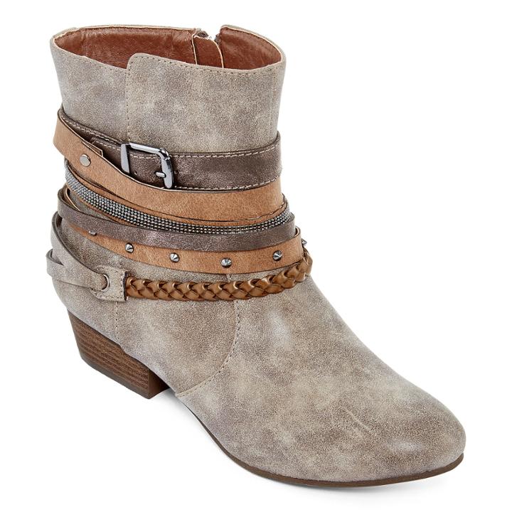 Pop Heidi Buckle Strap Ankle Booties