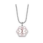 Personalized Medical Id Hexagon Pendant Necklace