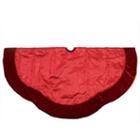 48 Red Glittered Swirl Christmas Tree Skirt With Velveteen Trim