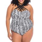 Boutique + Abstract One Piece Swimsuit Plus