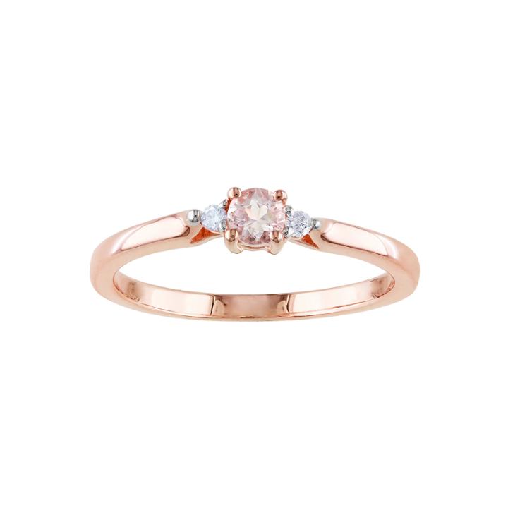 Genuine Morganite And Diamond-accent Ring