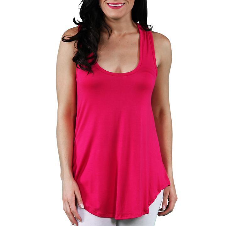 24/7 Comfort Apparel Racerback Tunic Knit Tank Top