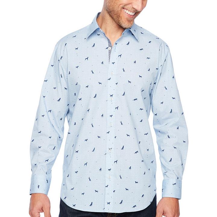 Society Of Threads Long Sleeve Button-front Shirt