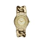 Liz Claiborne Womens Gold-tone Link Chain Watch